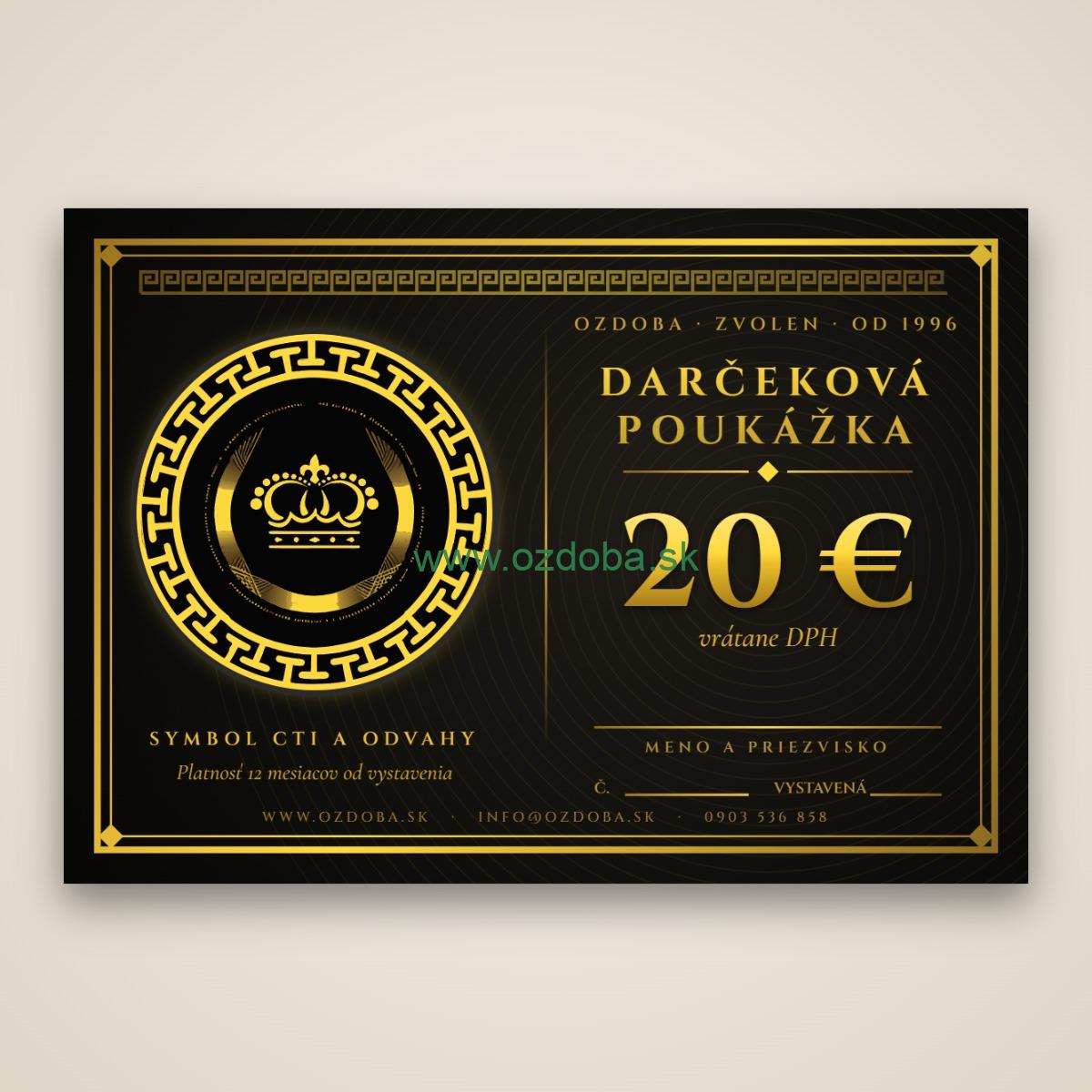 Darčeková poukážka OZDOBA 20 €