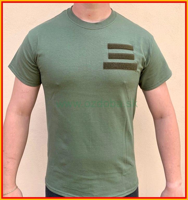 Tričko s hodnosťou a menovkou oliva veľkosť L