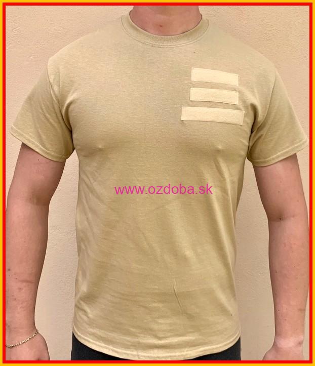 Tričko s hodnosťou a menovkou oliva veľkosť L