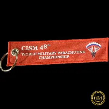 Kľúčenka CISM – 48th World Military Parachuting Championship – výšivka OZDOBA